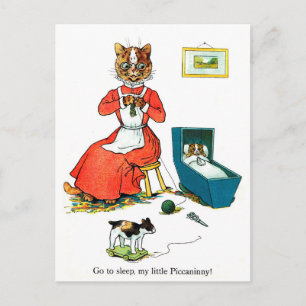 Mother and Baby Cat, Louis Wain Postcard