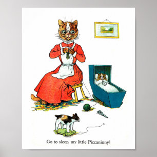Mother and Baby Cat, Louis Wain Poster
