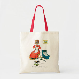 Mother and Baby Cat, Louis Wain Tote Bag