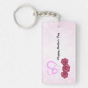 Mother and Baby Child Carnation Mother's Day Key Ring