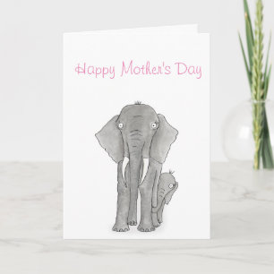 Mother and baby elephant Mother's Day card