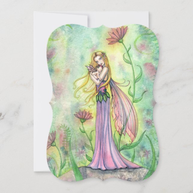 Mother and Baby Fairy Baby Shower Invitations (Front)