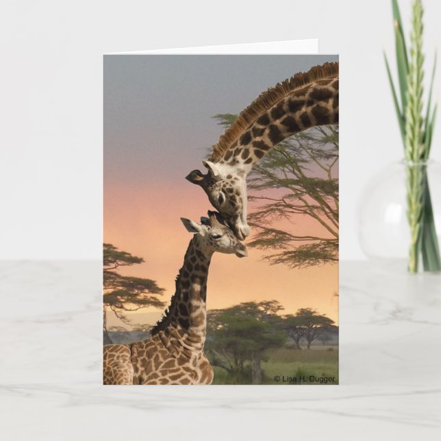 Mother and Baby Giraffe Card (Front)