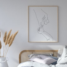 Mother and Baby Hand Print Poster