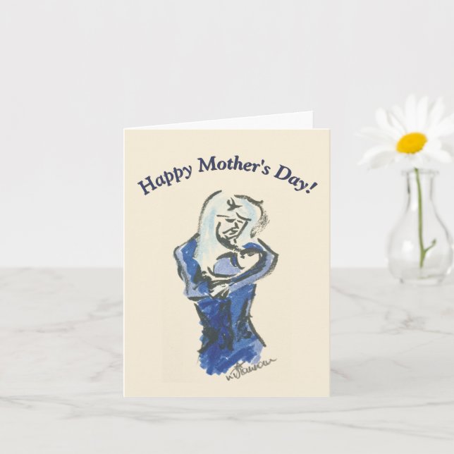 Mother and Baby "Happy Mother's Day" Card (Small Plant)