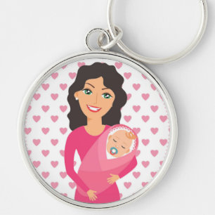 MOTHER AND BABY KEY RING