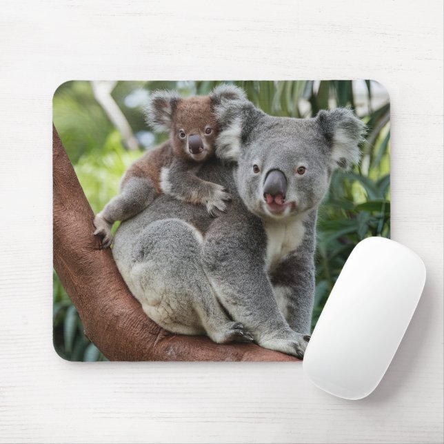 Mother and Baby Koala Bear Mouse Pad (With Mouse)