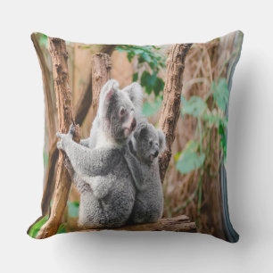 Mother And Baby Koala Bears Outdoor Cushion