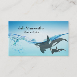 Mother and Baby Orca Whale Mummy Card