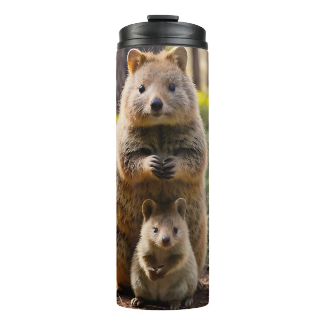 Mother And Baby Quokka, Thermal Tumbler (Front)