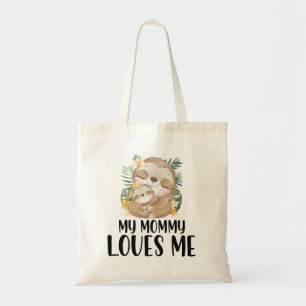 Mother and Baby Sloths My Mummy Loves Me Tropical Tote Bag