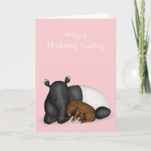 Mother and baby tapir Mothering Sunday card