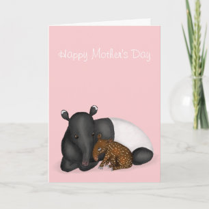 Mother and baby tapir Mother's Day card
