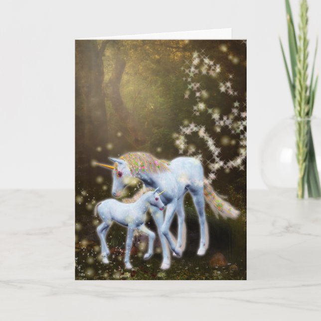 Mother and Baby Unicorn Card (Front)
