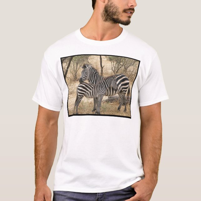 Mother and Baby Zebra  Men's T-Shirt (Front)