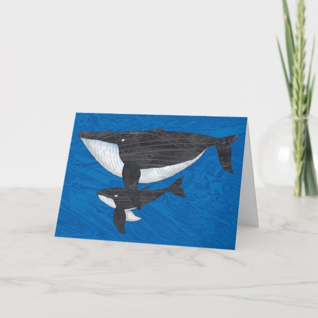 Mother and calf humpback whale card (Front)