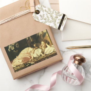 Mother and Child (aka Cherries) by Lord Leighton Rectangular Sticker