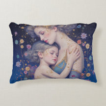 Mother and Child Art Accent Pillow