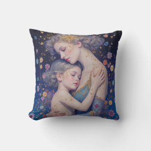 Mother and Child Art Throw Pillow