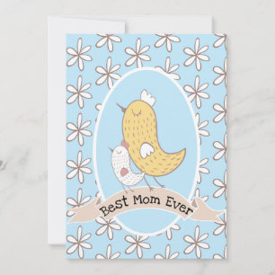 Mother And Child Birds Flat Holiday Card