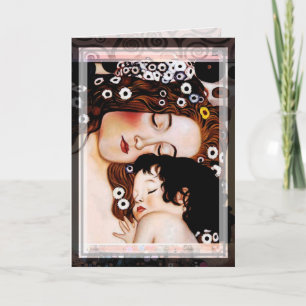 Mother and Child by Gustav Klimt Collage Card