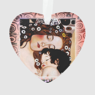 Mother and Child by Gustav Klimt Collage Ornament