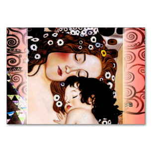 Mother and Child by Gustav Klimt Collage Table Number