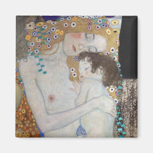 Mother and Child by Gustav Klimt Magnet