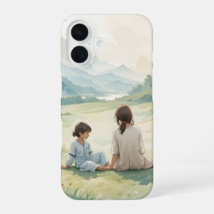 Mother and Child by the River iPhone / iPad case