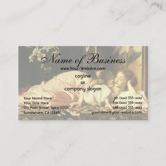 Mother and Child (Cherries) Lord Frederic Leighton Business Card (Front)