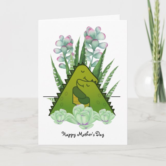 Mother And Child Dinosaurs Greeting Card (Front)