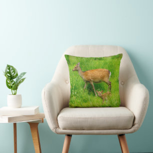 Mother and child - fallow deer with young cushion
