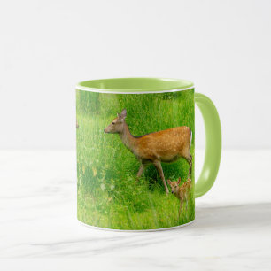Mother and child - fallow deer with young mug