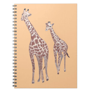 Mother and child giraffes drawing custom Notebooks