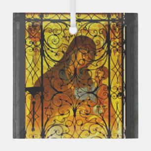 MOTHER AND CHILD Glass Ornament