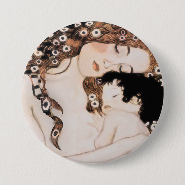 Mother and Child Gustav Klimt 7.5 Cm Round Badge (Front)