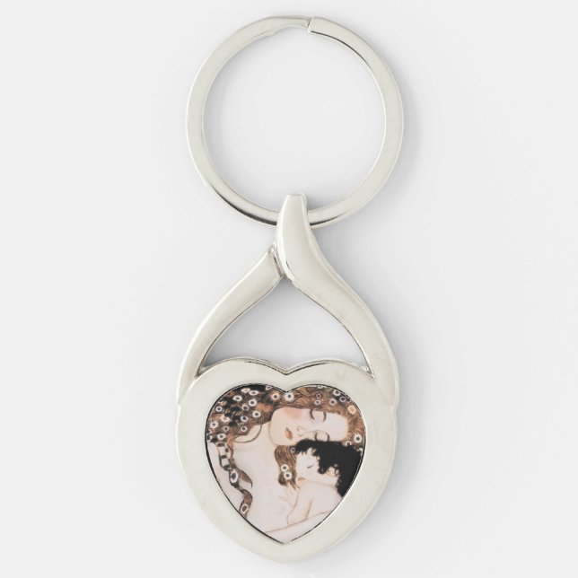 Mother and Child Gustav Klimt Key Ring (Front)