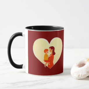 Mother and Child Love Illustration – Warm Family Mug