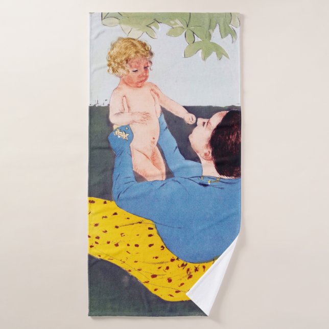 Mother and Child, Mary Cassatt Bath Towel (Bath Towel)