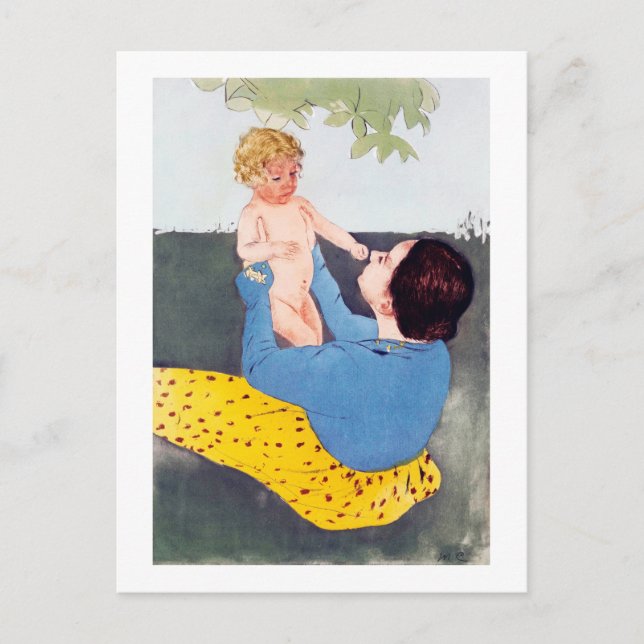 Mother and Child, Mary Cassatt Postcard (Front)