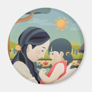 Mother and  Child Mother's Day   Magnet