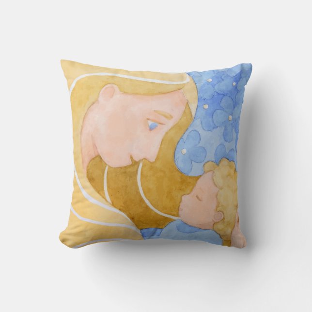Mother and Child Mother's Day | Throw Pillow (Front)