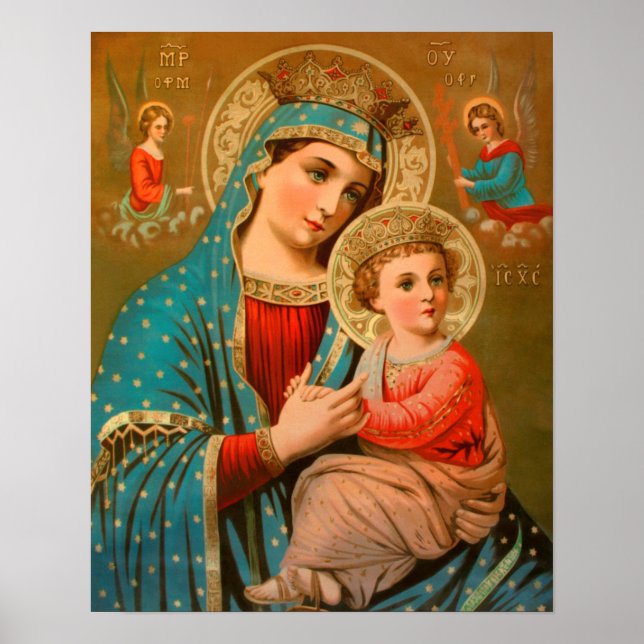 Mother and Child Orthodox Icon Poster (Front)