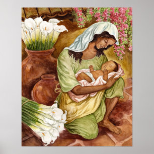 Mother And Child Painting Print Poster 20" x 16"