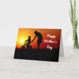 Mother And Child Silhouette Card