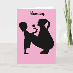Mother And Child Silhouette Holiday Card