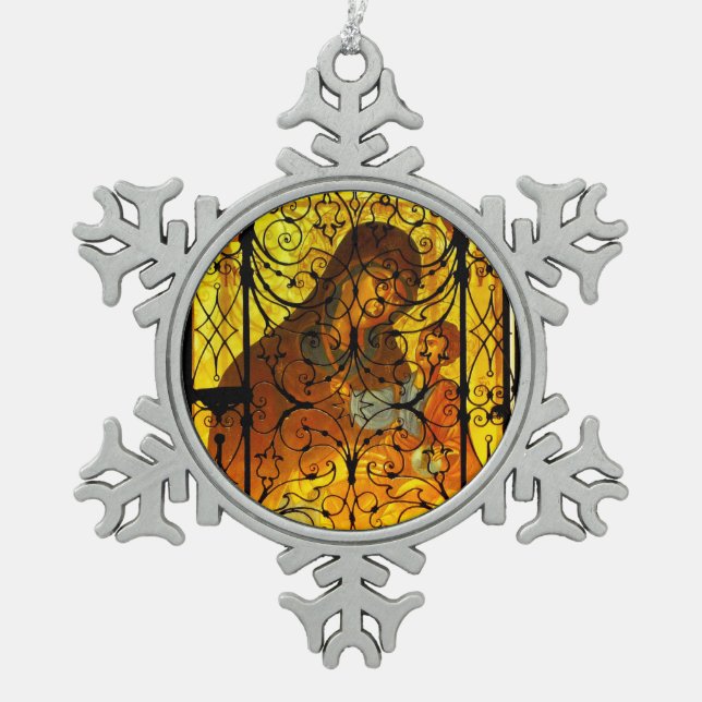 MOTHER AND CHILD Snowflake Framed Ornament (Front)