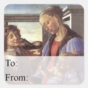 Mother and Child Vintage Christmas Gift Tag