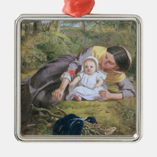 Mother and Child with a poppy Metal Ornament