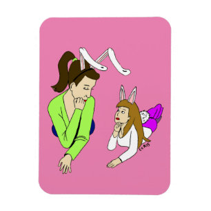 mother and daughter bunnygirls magnet
